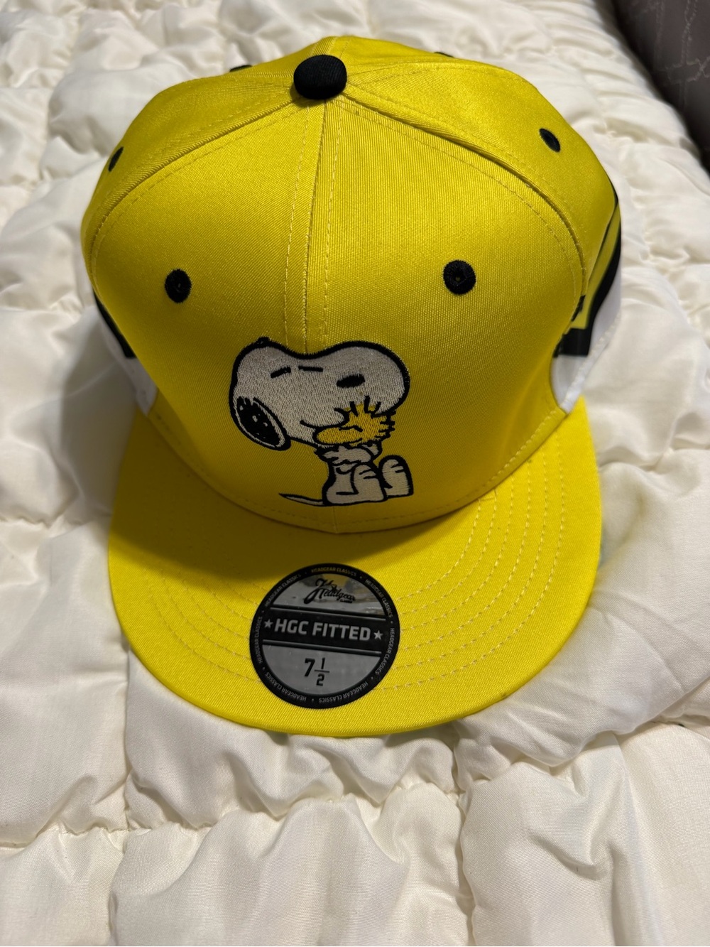 Peanuts Yellow & Black Snoopy Fitted Hat